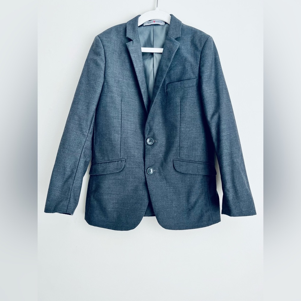 Black N Bianco boys light grey two button blazer jacket 10